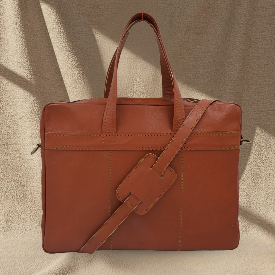 The Mehrangarh Briefcase - A Genuine leather laptop bag for men by Jeengar