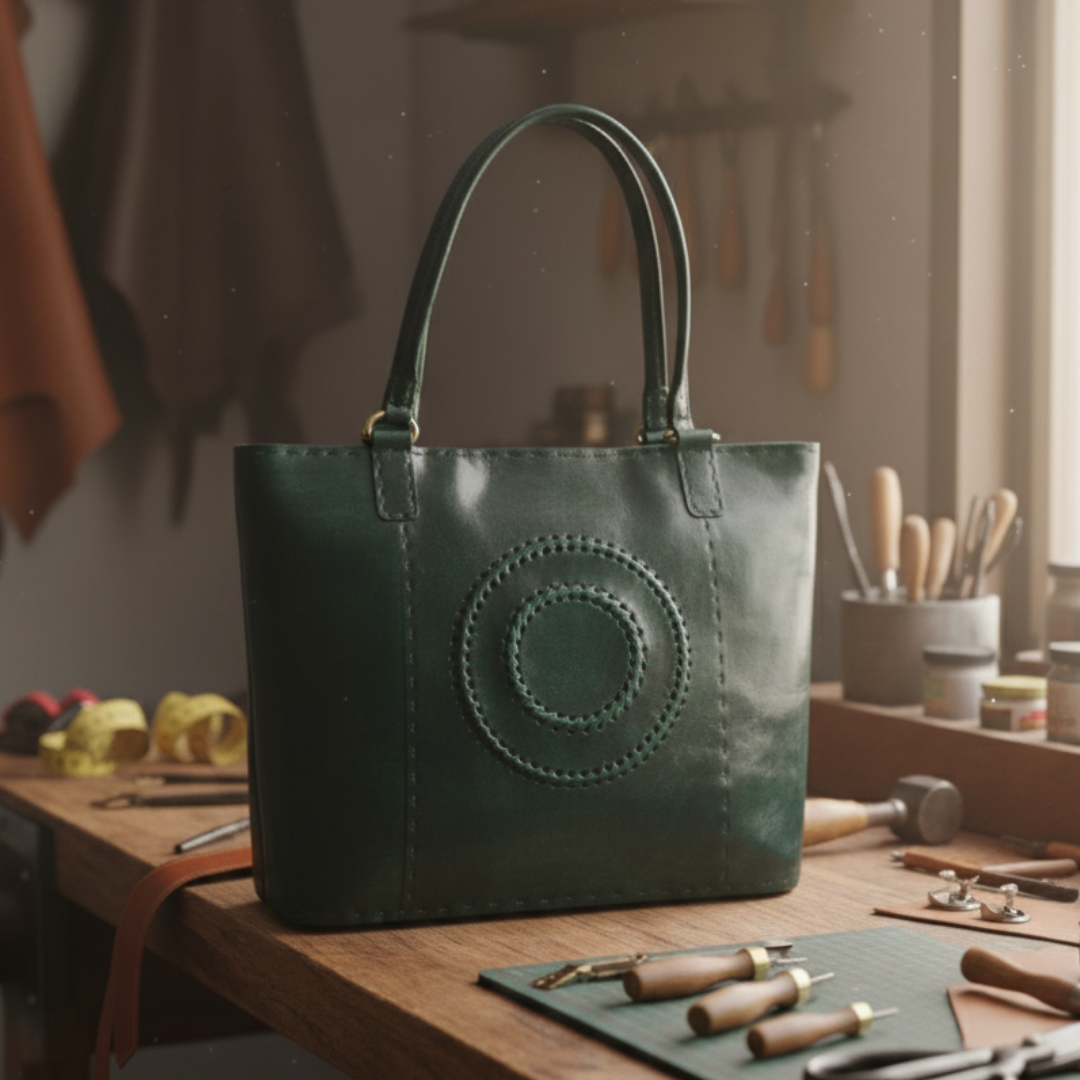 The Rambagh Tote - A genuine leather tote bag for women by Jeengar