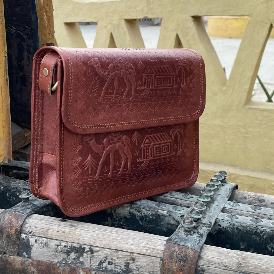The Pushkar Sling - A genuine leather handbag for women and men by  Jeengar