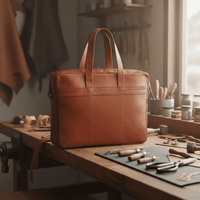 The Mehrangarh Briefcase - A Genuine leather laptop bag for men by Jeengar