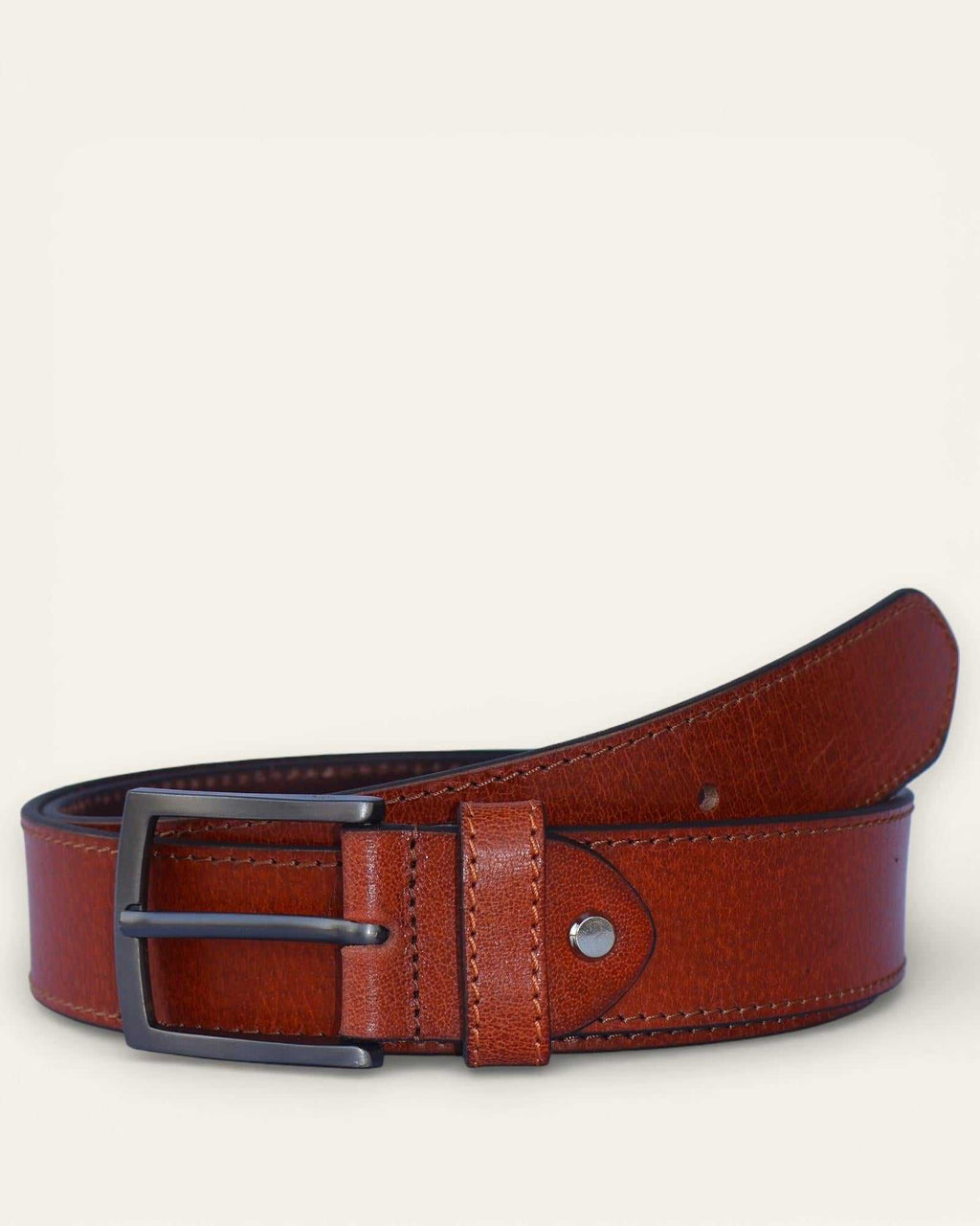 Tan brown real leather belt, best for casual and jeans