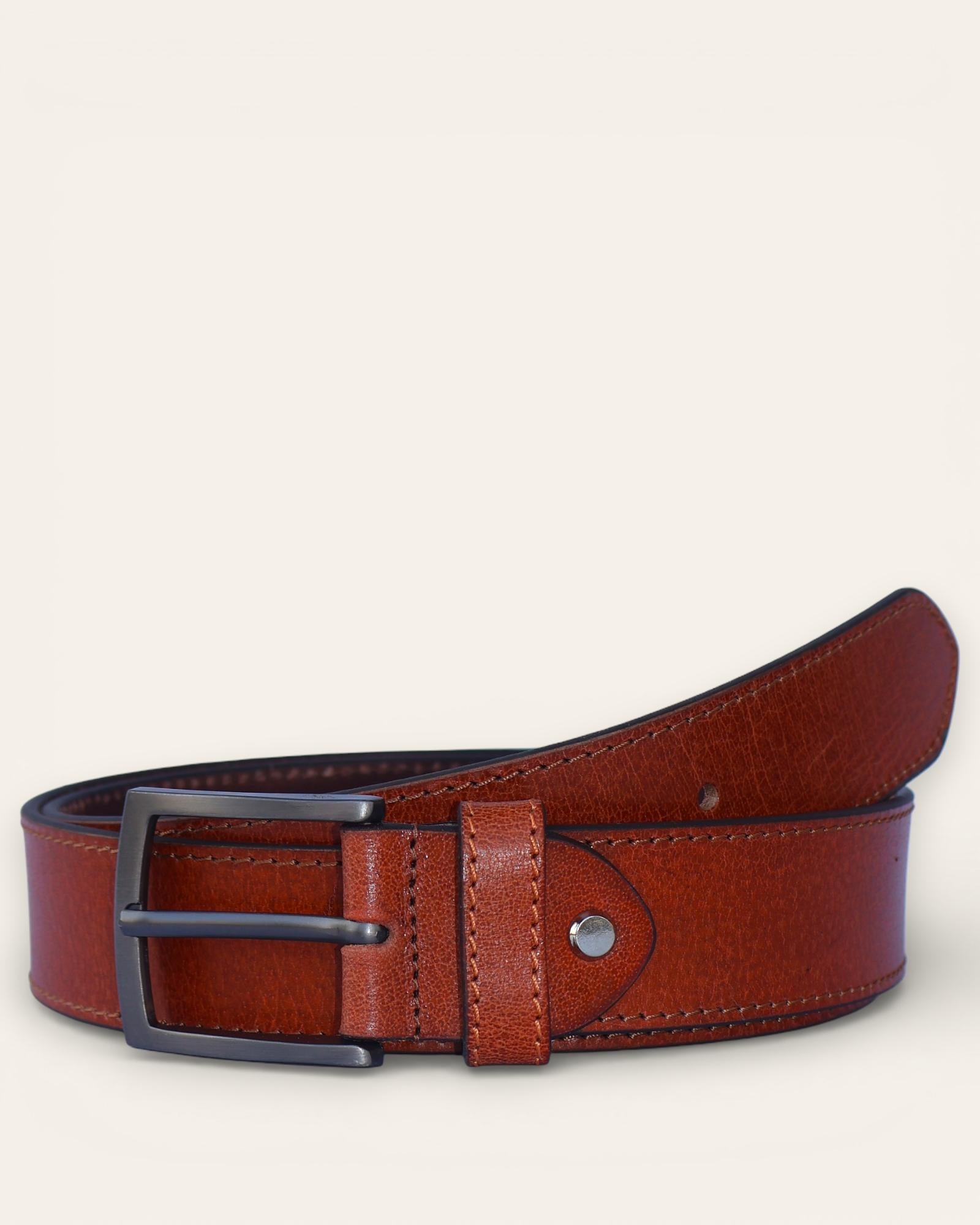 Tan brown real leather belt, best for casual and jeans