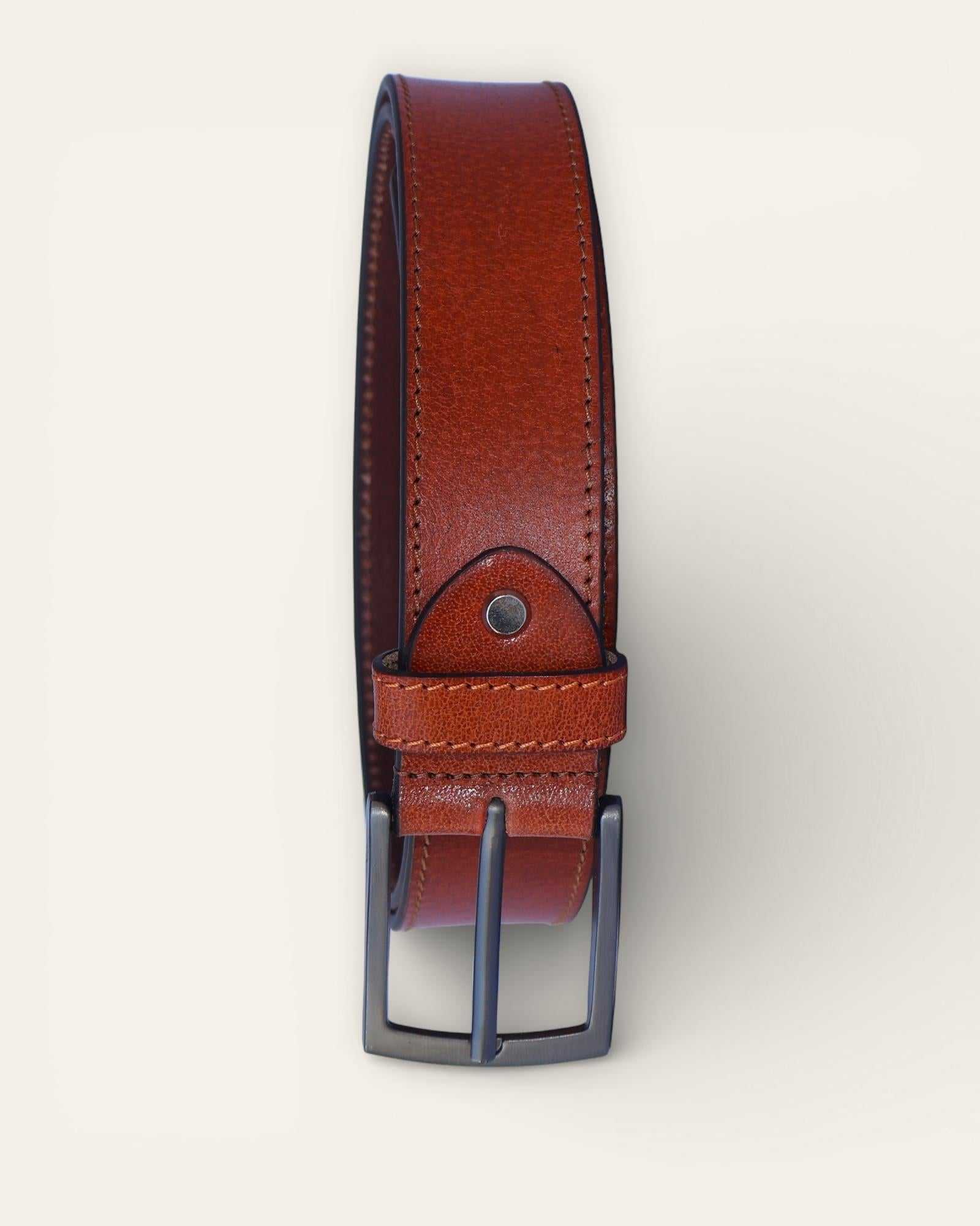 Tan brown real leather belt, best for casual and jeans