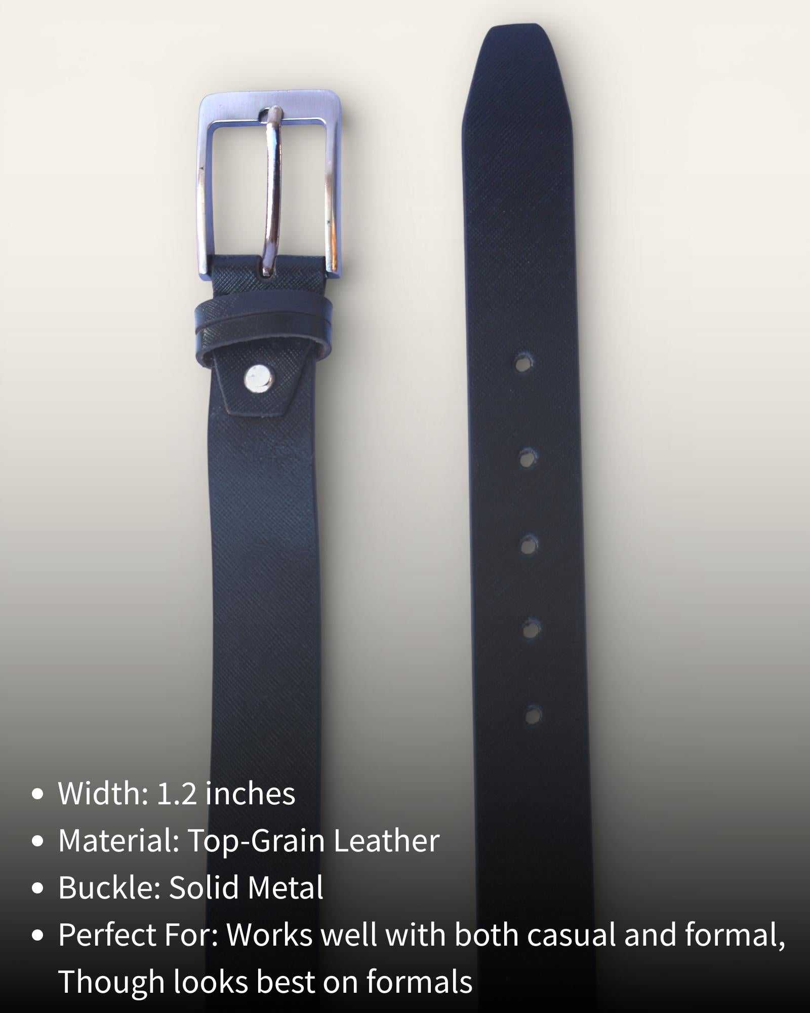 A black belt made up of real leather and best for formal look
