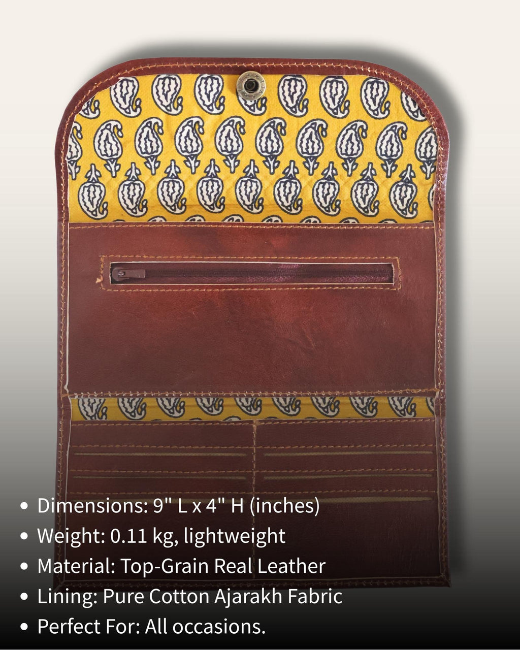 A real leather ladies wallet with 6 card slots and 2 cash compartments and 1 coin slot