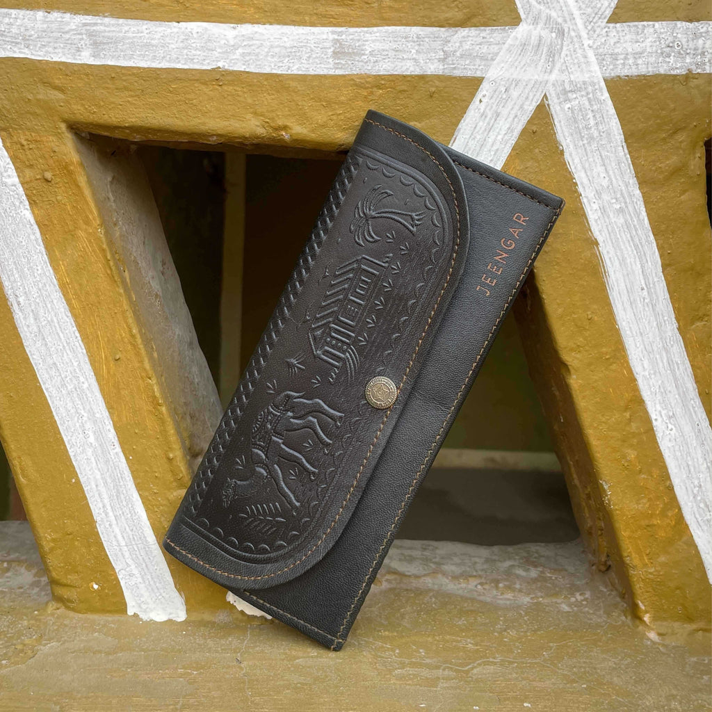 The Mandore Clutch - Genuine leather wallet for women by Jeengar