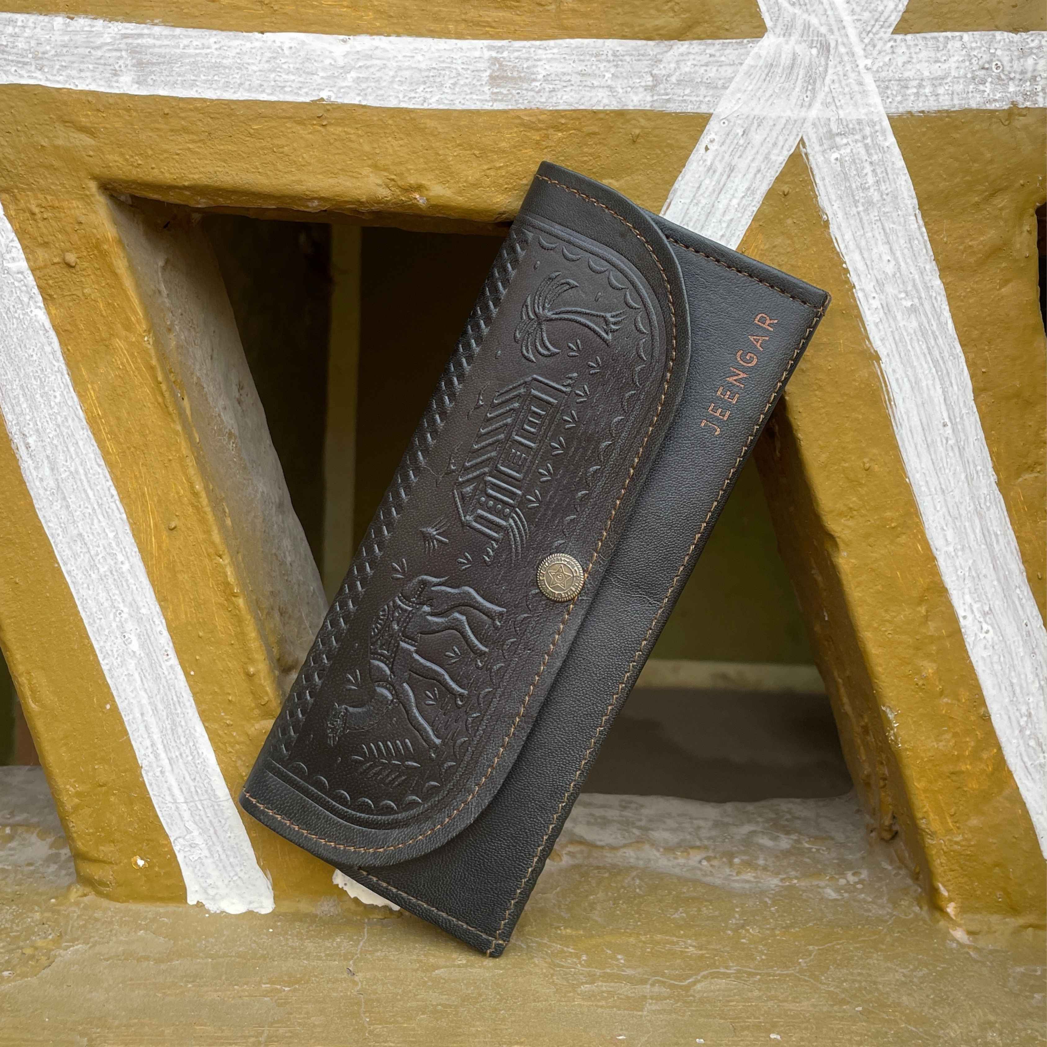 The Mandore Clutch - Genuine leather wallet for women by Jeengar