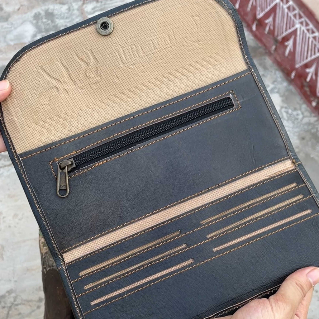 The Mandore Clutch - Genuine leather wallet for women by Jeengar