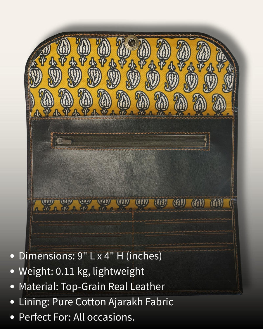 A real leather ladies wallet with 6 card slots and 2 cash compartments and 1 coin slot