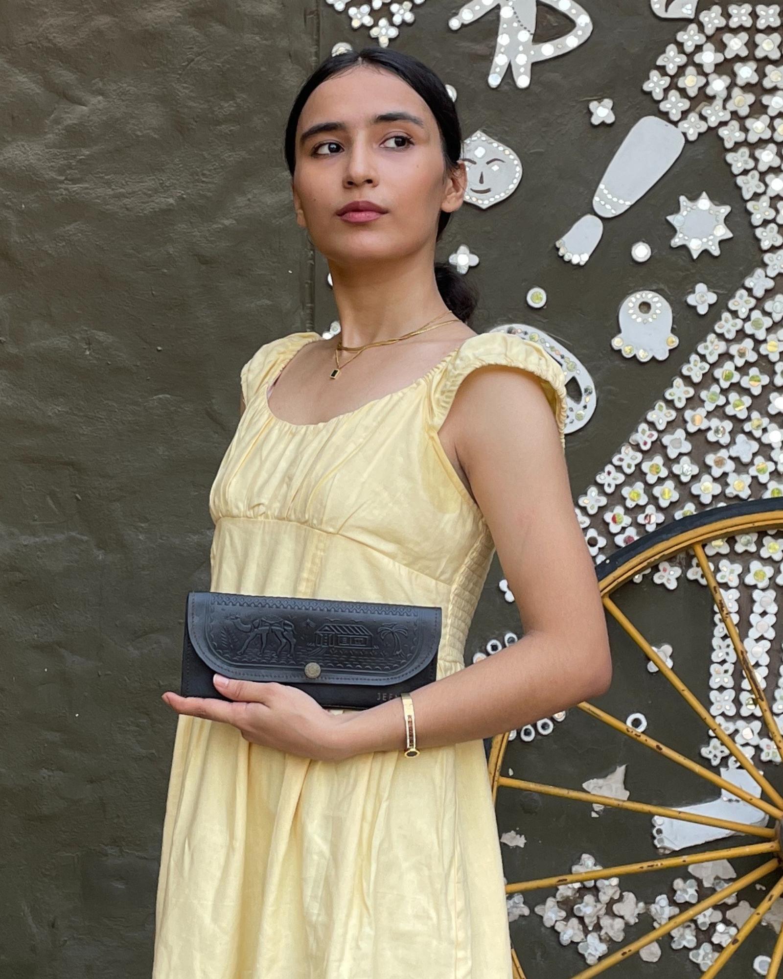 Female wallet purse clutch in very dark color