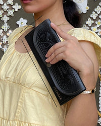 Female wallet purse clutch in very dark color