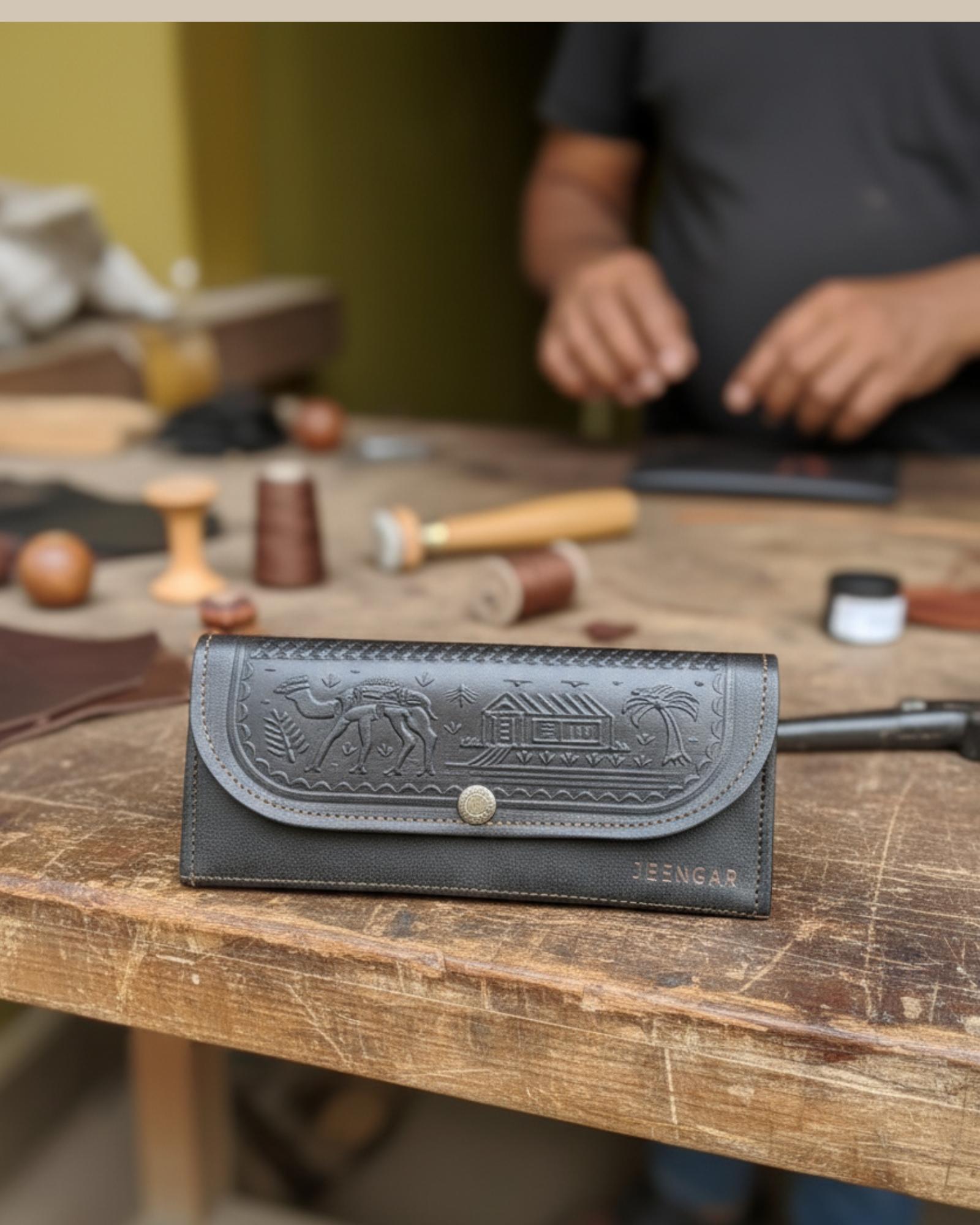 Female wallet purse clutch in very dark color