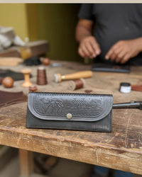 Female wallet purse clutch in very dark color