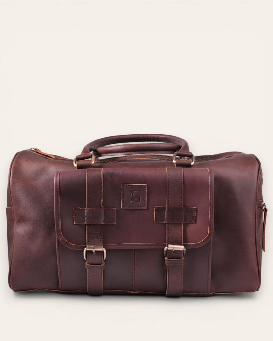 A real lather cabin friendly duffel bag