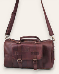 A real lather cabin friendly duffel bag