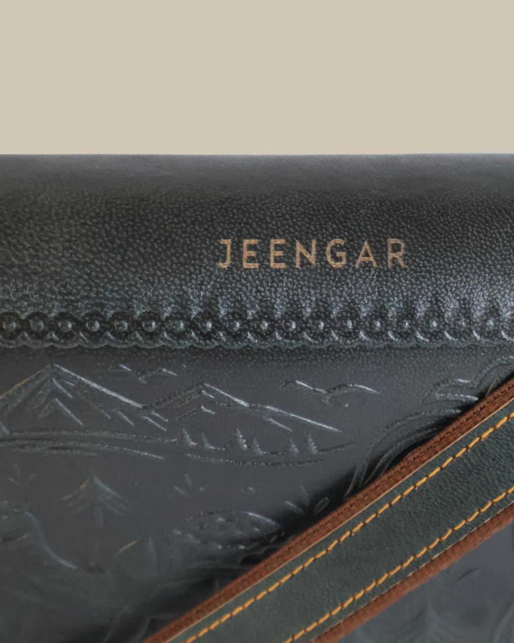 a_dark_olive_color_real_leather_sling_bag_Handmade_in_rajasthan