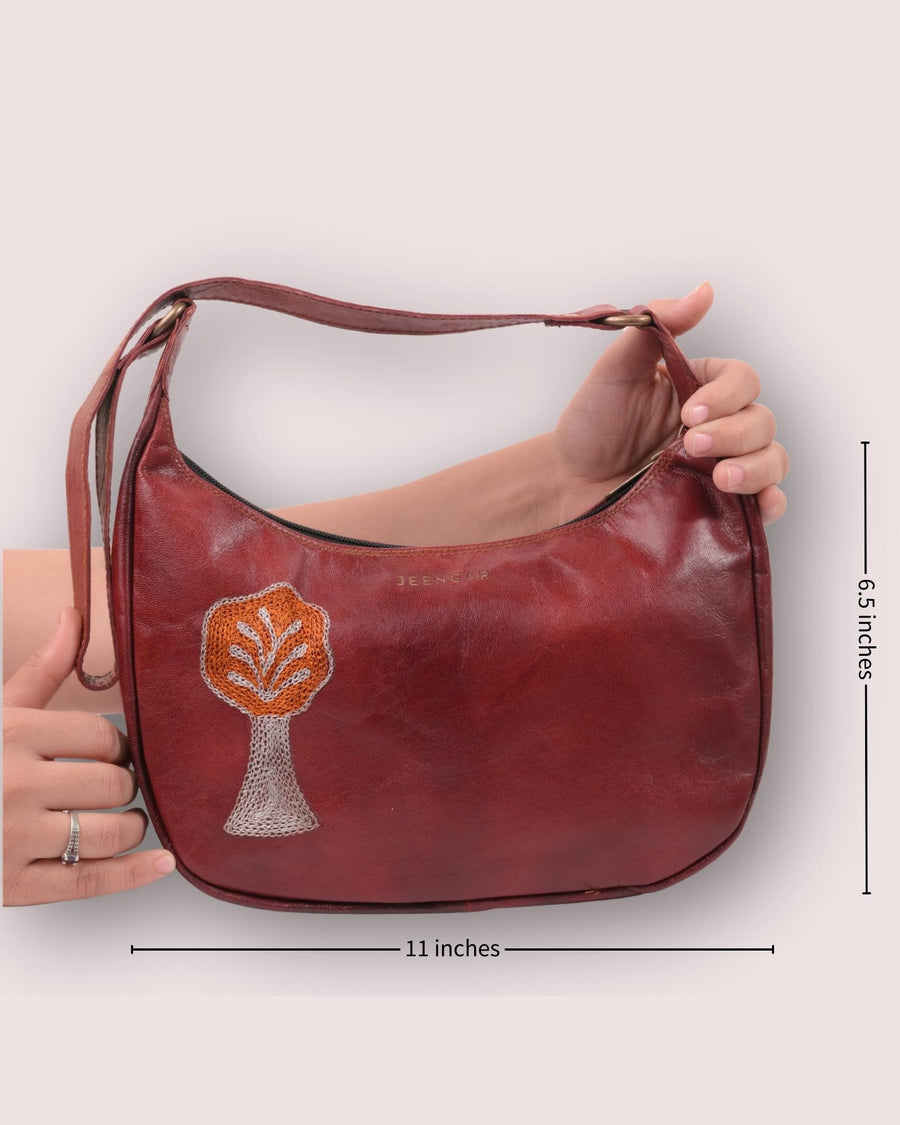 Real goat leather shoulder bag from Rajasthan jeengar mochi