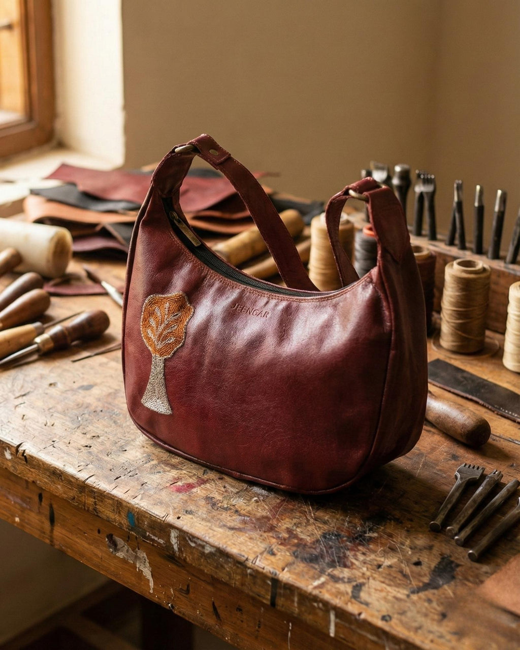 The Kashida Shoulder Bag - Padmini Cherry