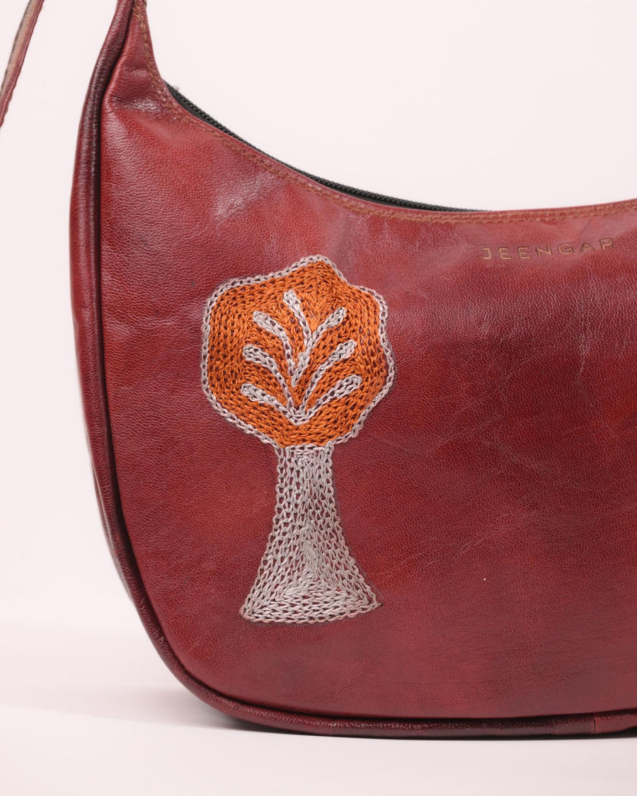 Real goat leather shoulder bag from Rajasthan jeengar mochi