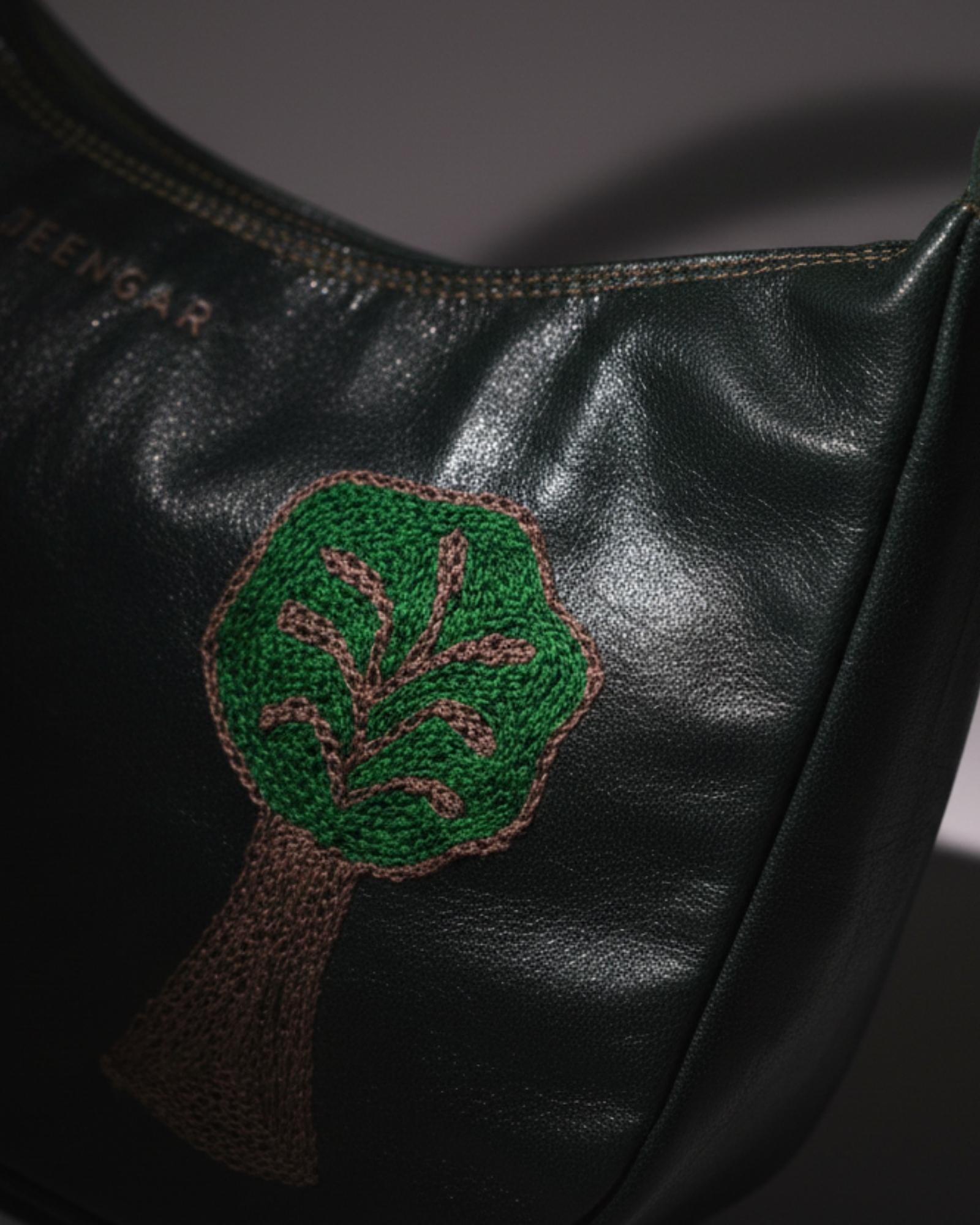 Real goat leather shoulder bag from Rajasthan jeengar mochi