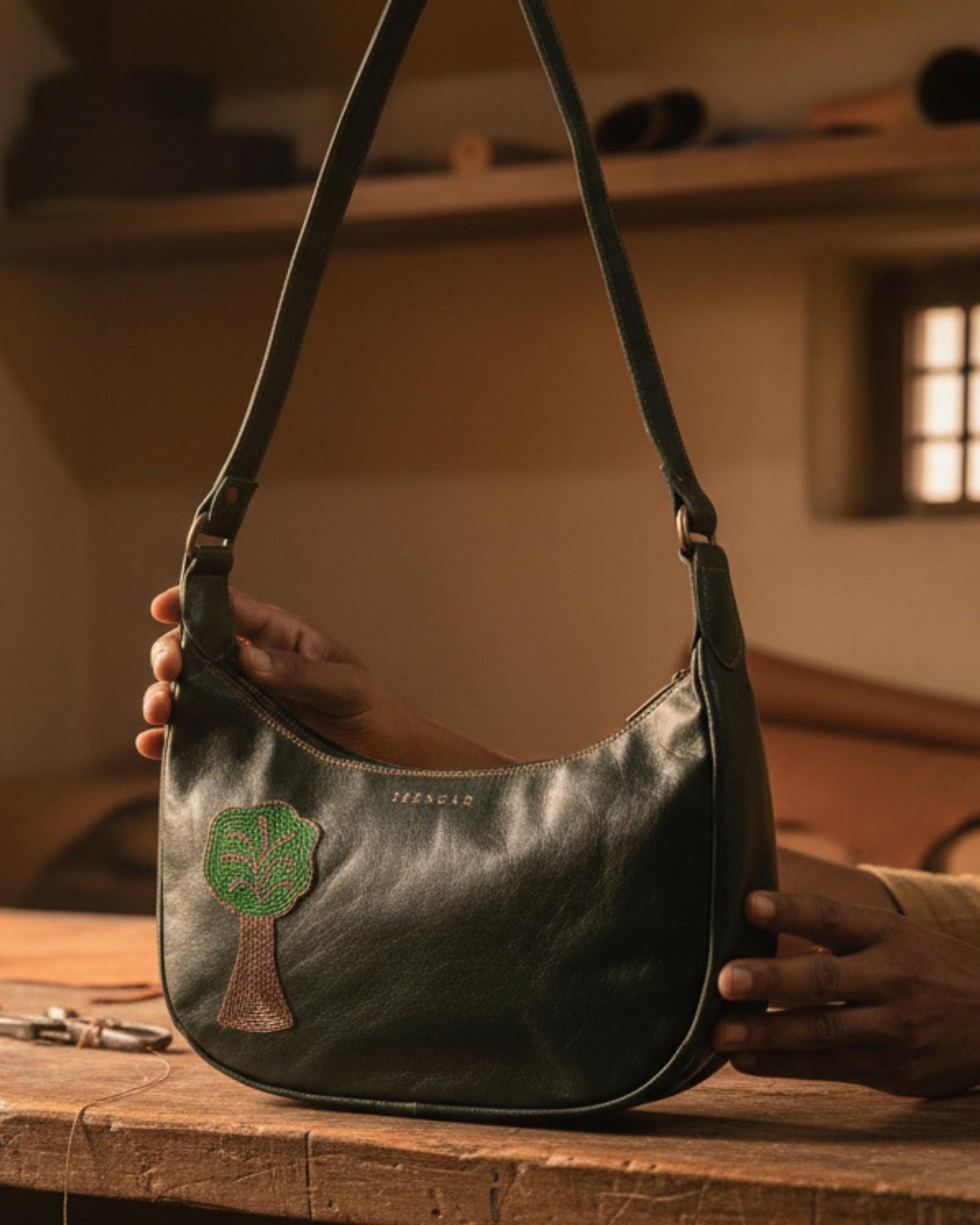 Real goat leather shoulder bag from Rajasthan jeengar mochi