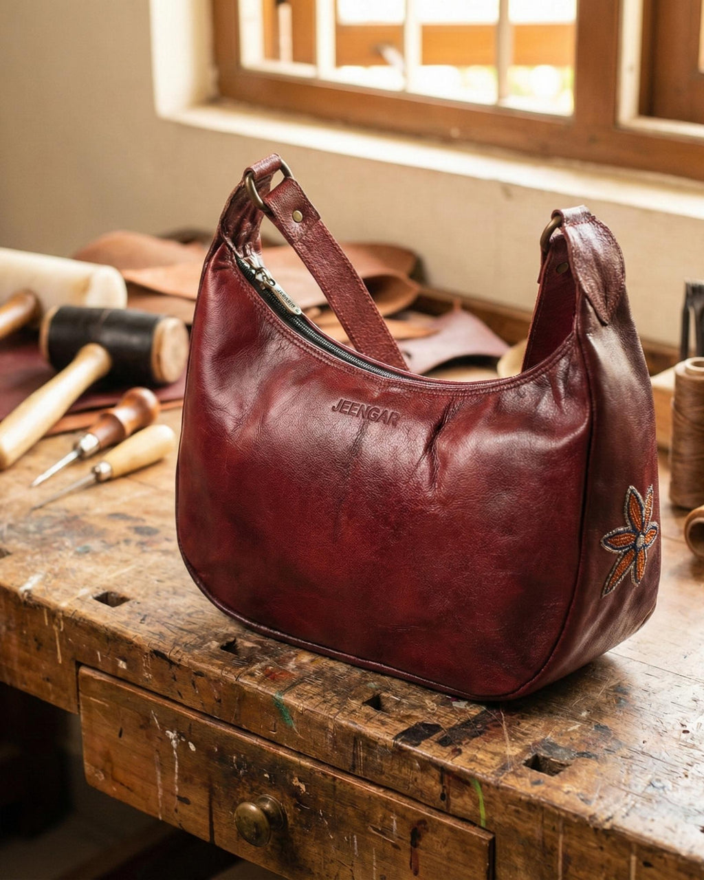 The Kashida Shoulder Bag - Moomal Cherry