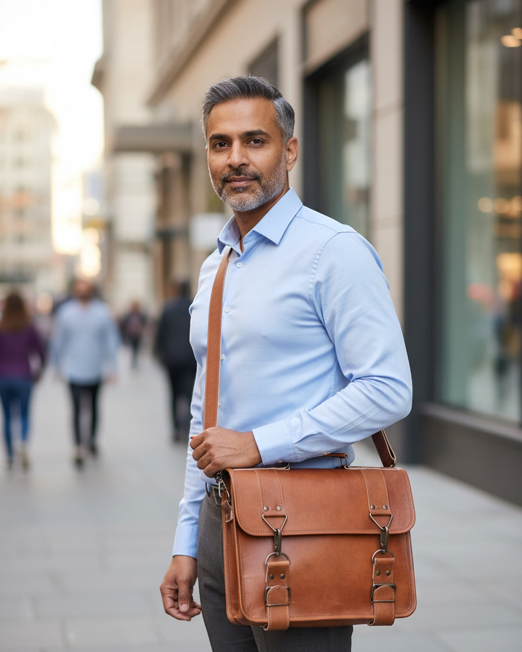 The Ajmer Laptop Bag, Hook style — detail of swivel-clasp hardware