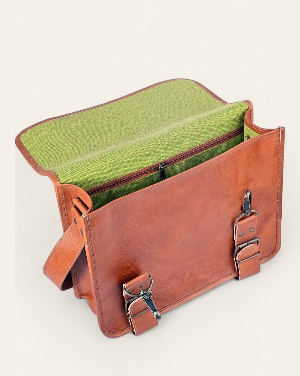 The Ajmer Laptop Bag, Hook style — carried on shoulder
