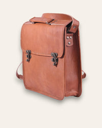 A real leather tan color briefcase, handmade in rajasthan india
