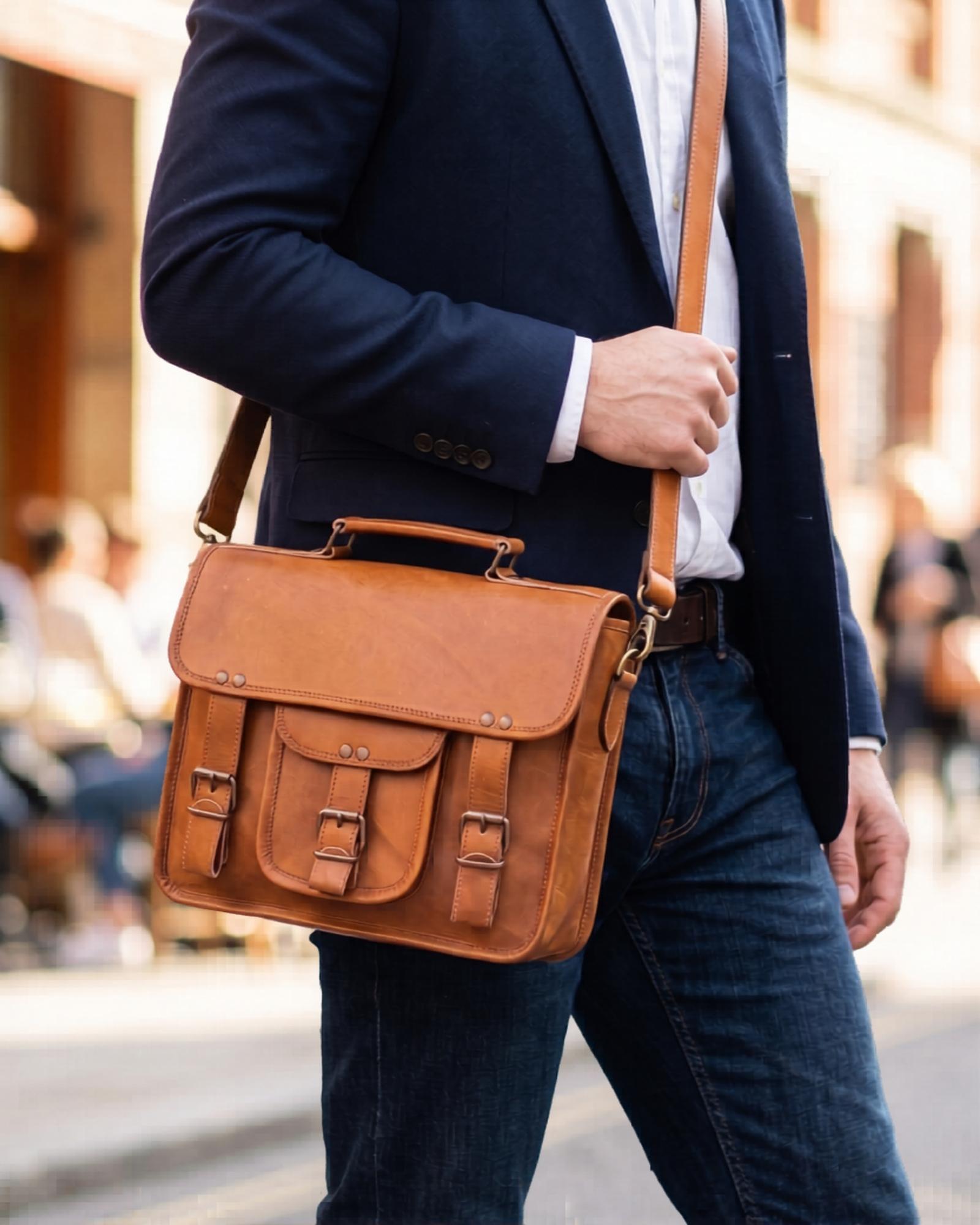 A real leather messenger bag for highly qualified working professionals