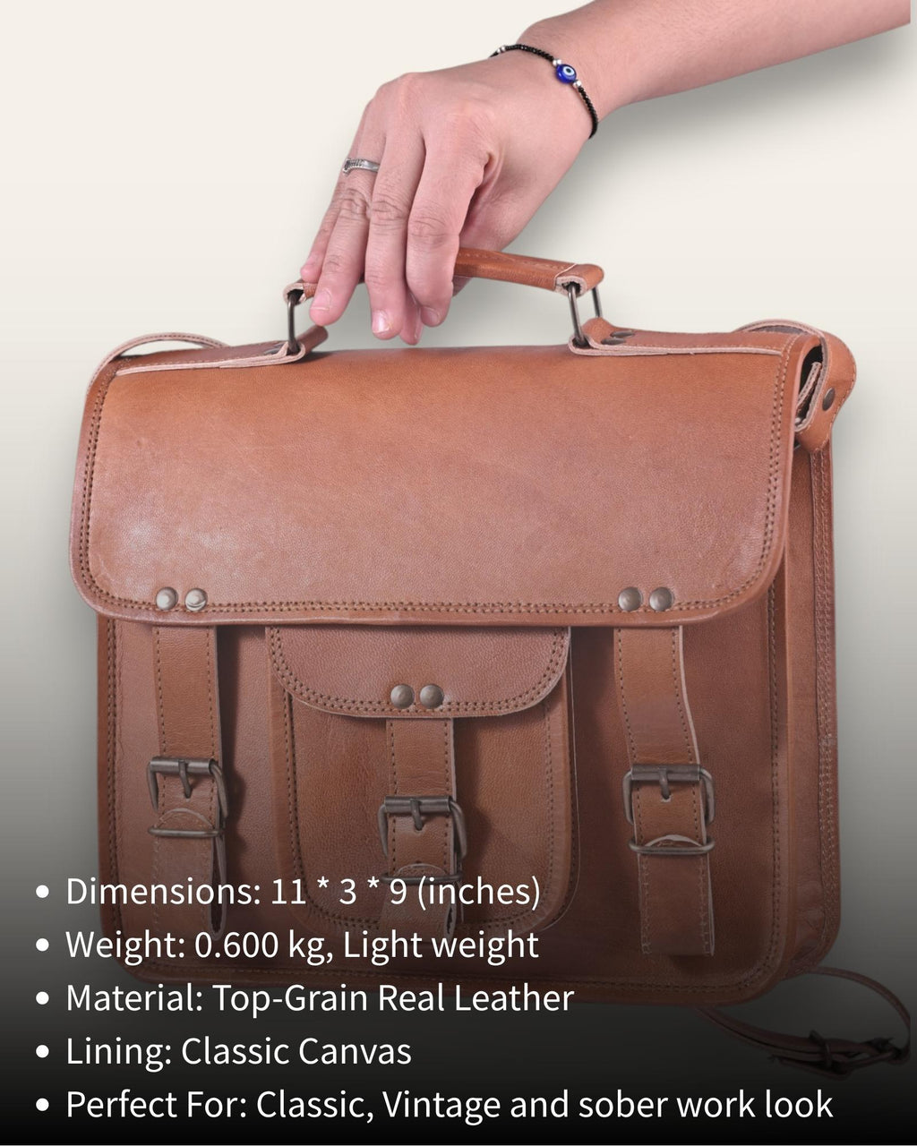 A real leather messenger bag for highly qualified working professionals