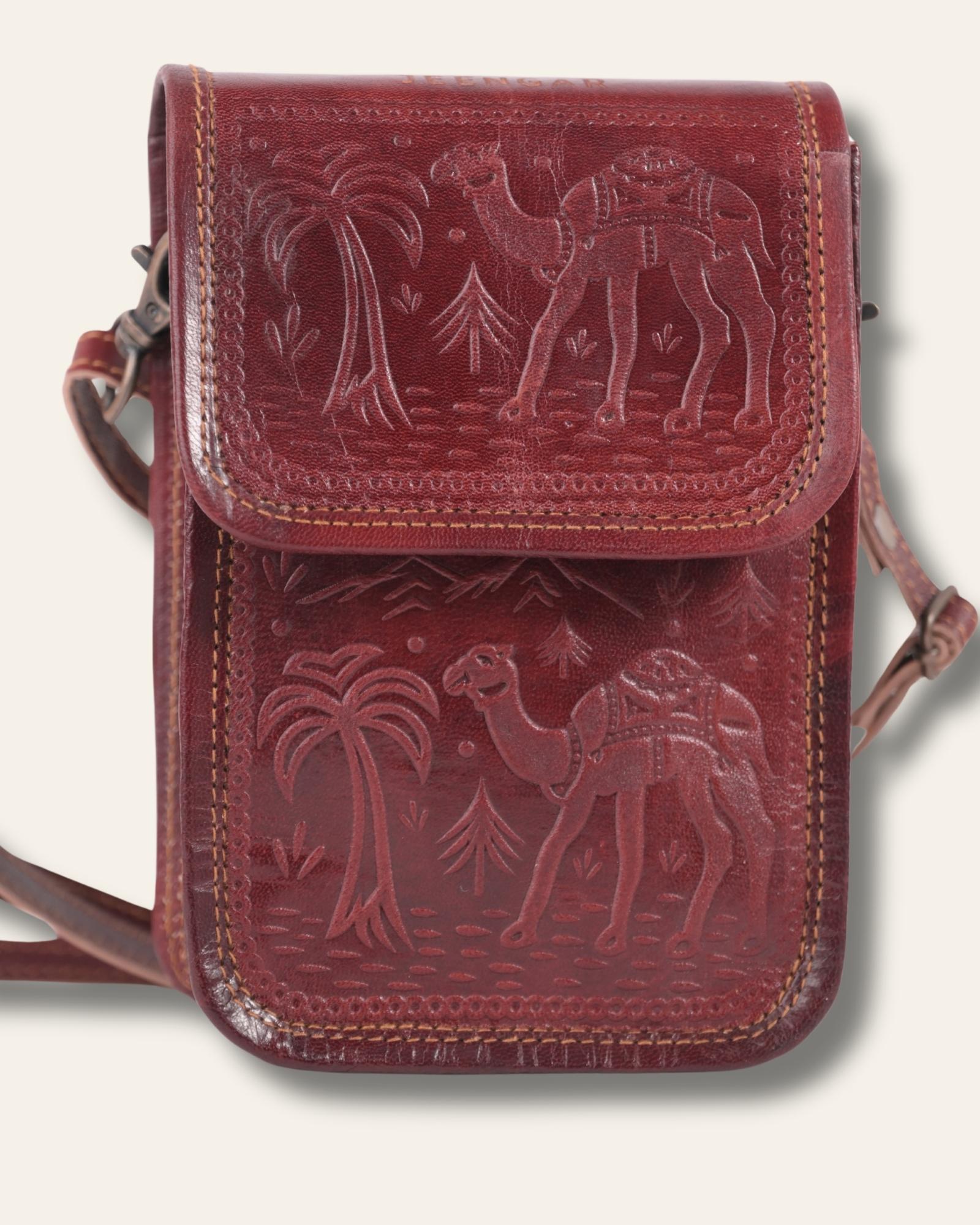 unisex Small real leather sling bag for daily essentials