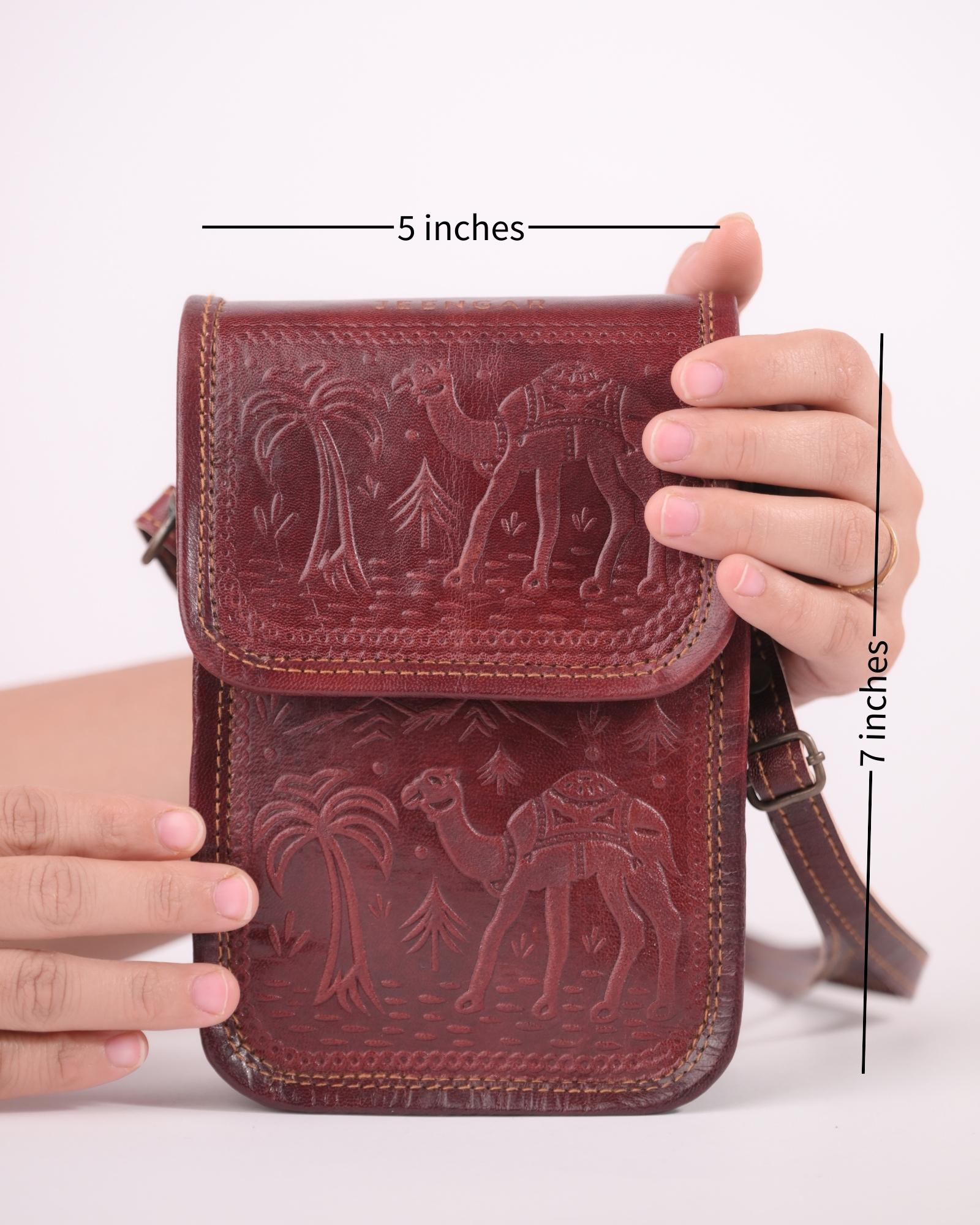 unisex Small real leather sling bag for daily essentials