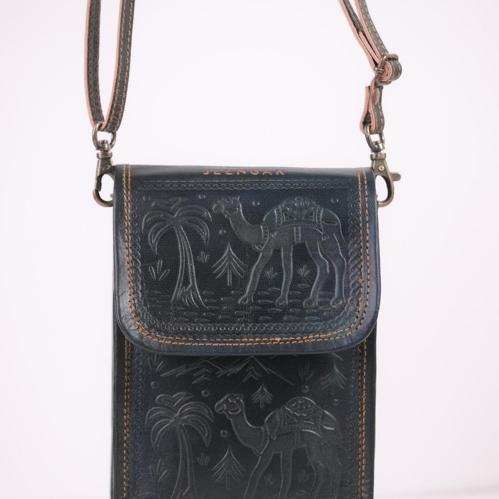 Handmade Leather sling bag to carry mobile