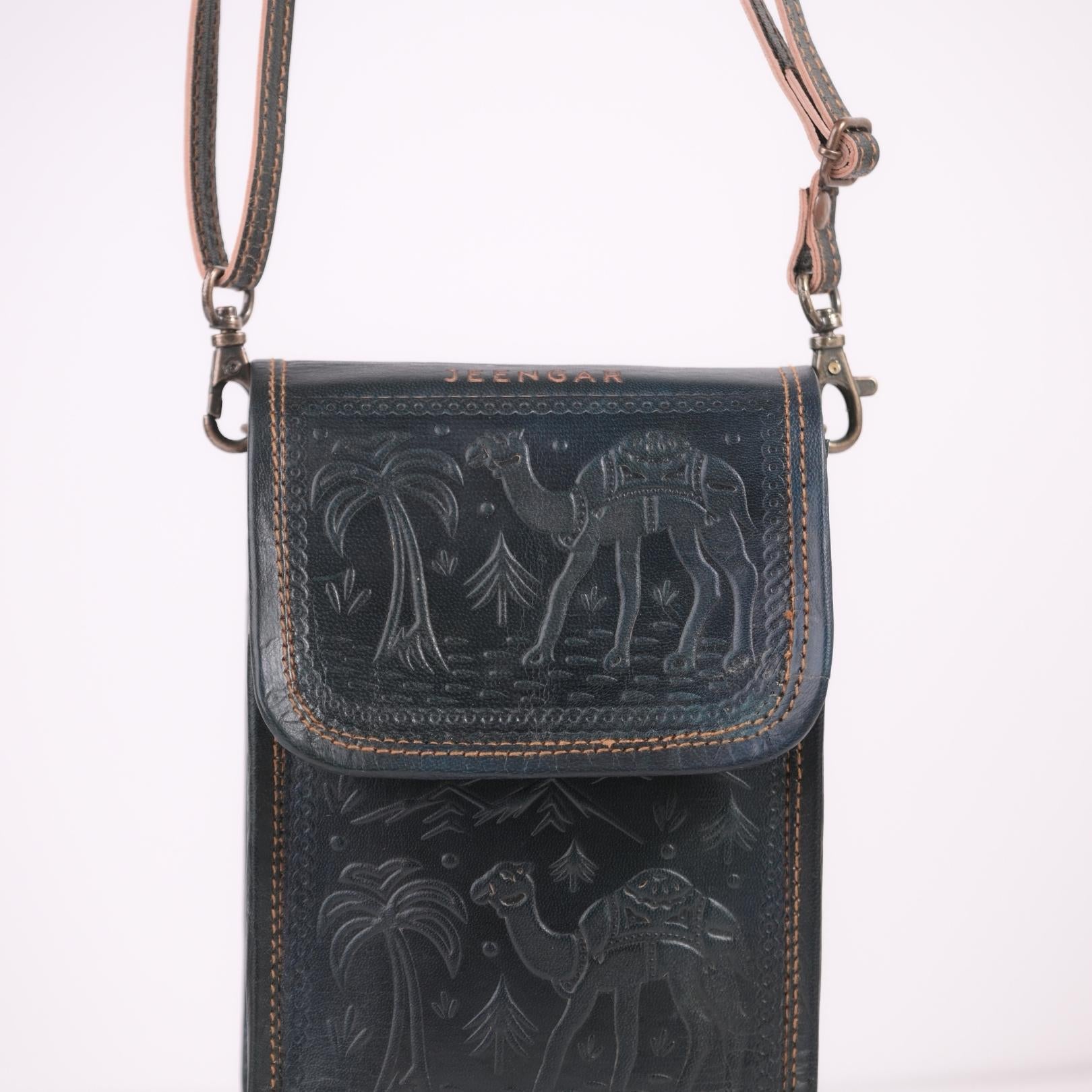 Handmade Leather sling bag to carry mobile