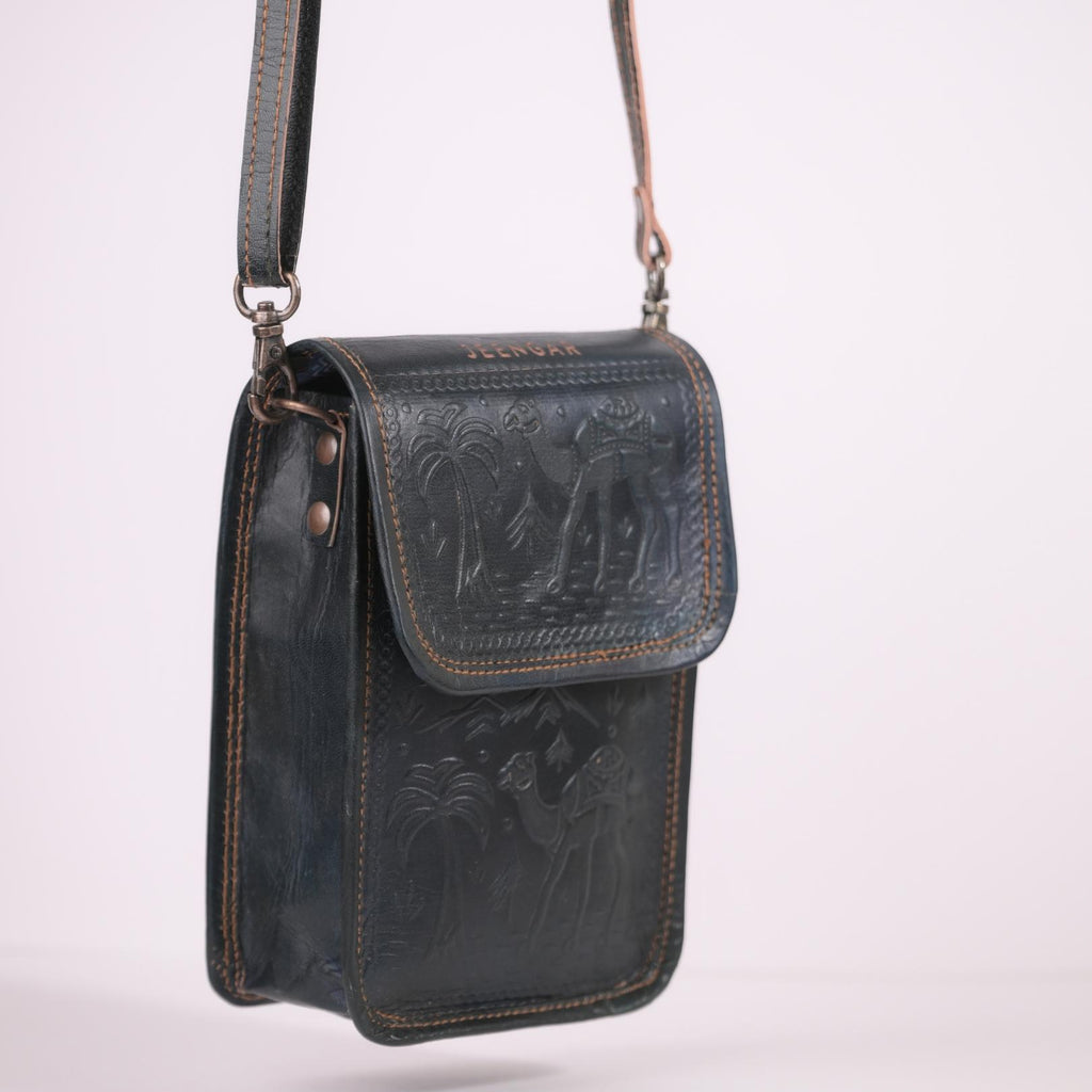 Handmade Leather sling bag to carry mobile