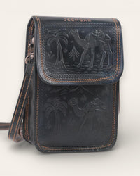 A compact mobile sling bag made with real leather, ideal for daily use