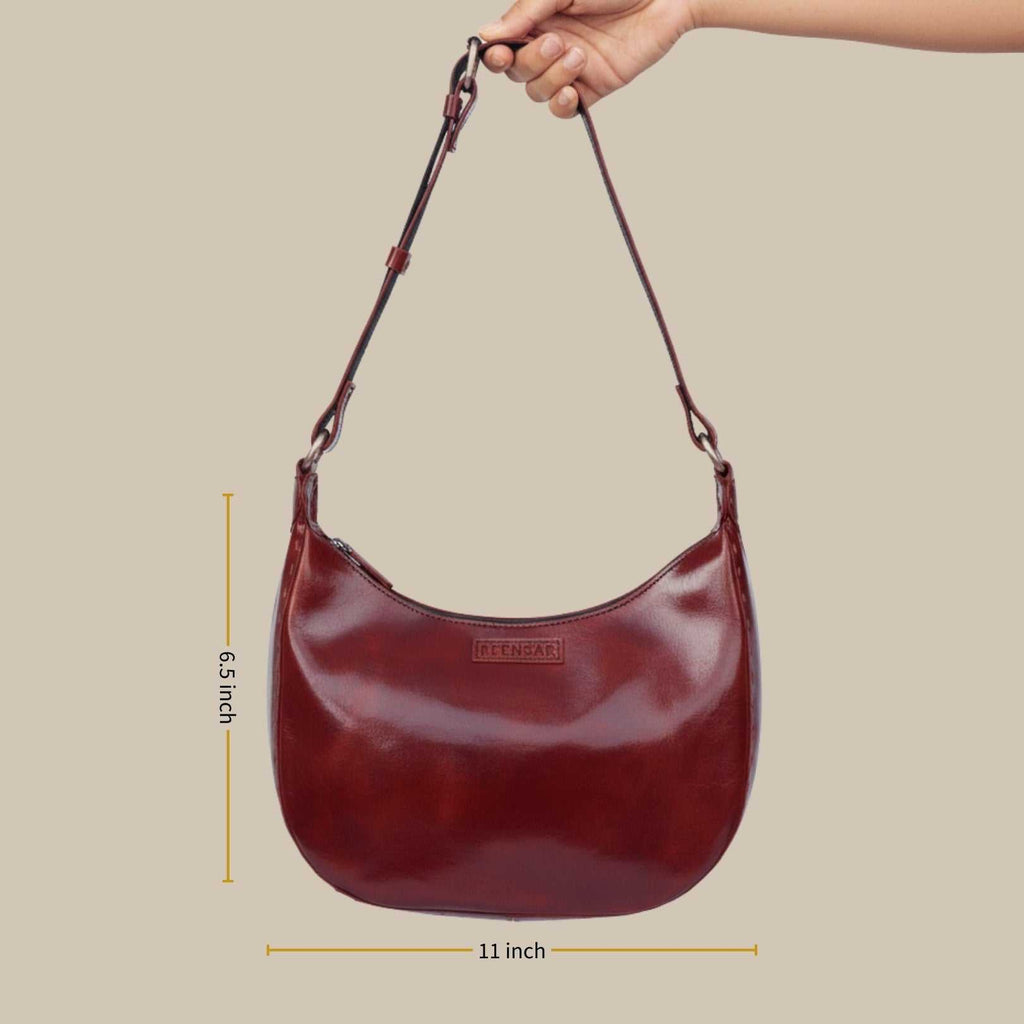 The Ranisar Shoulder Bag - A genuine leather handbag for women by Jeengar