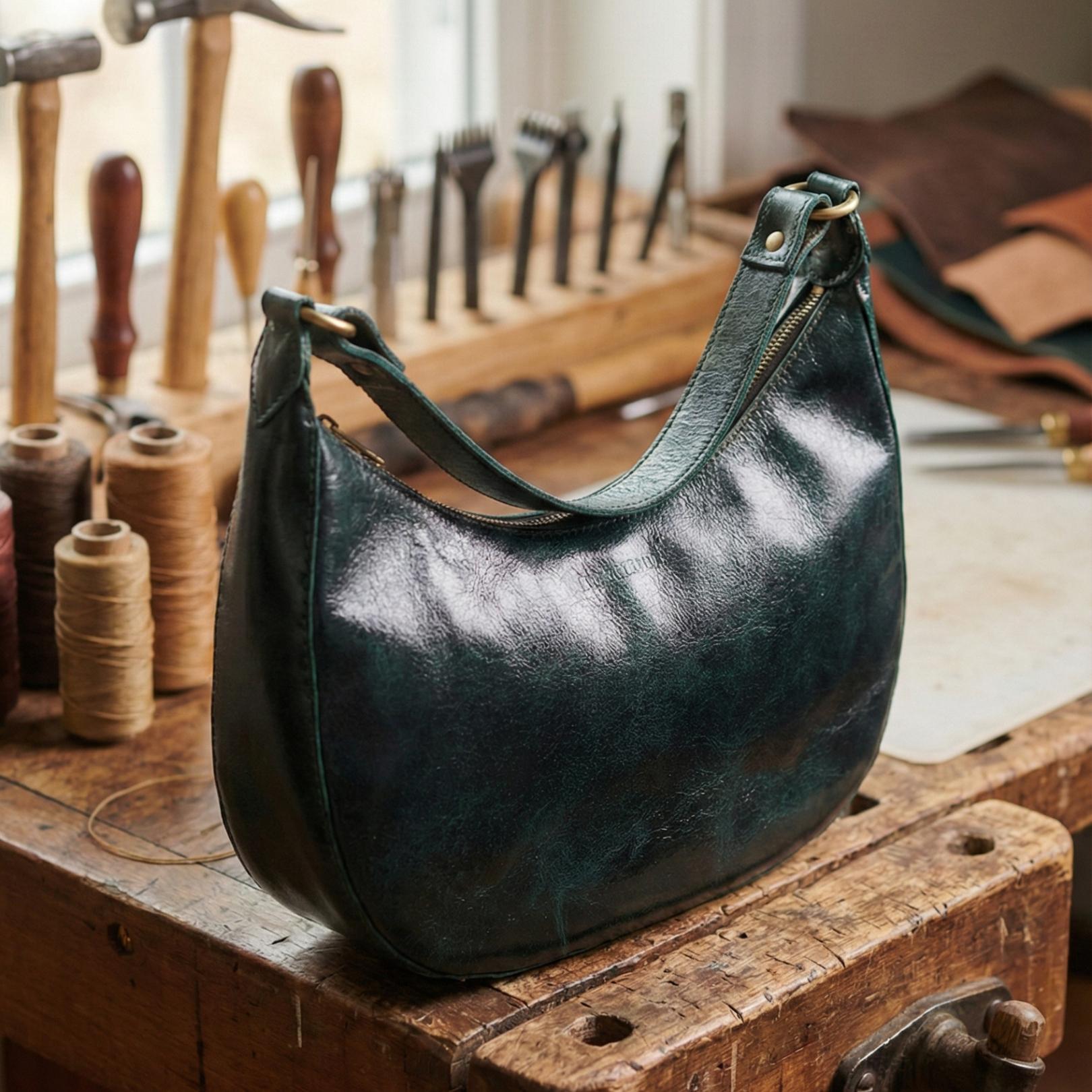 Ranisar Leather Shoulder Bag by Jeengar