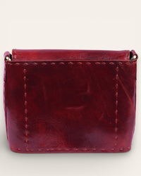 A red glossy small real leather sling bag, perfect for daily essentials