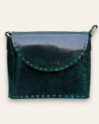 a real leather green sling bag