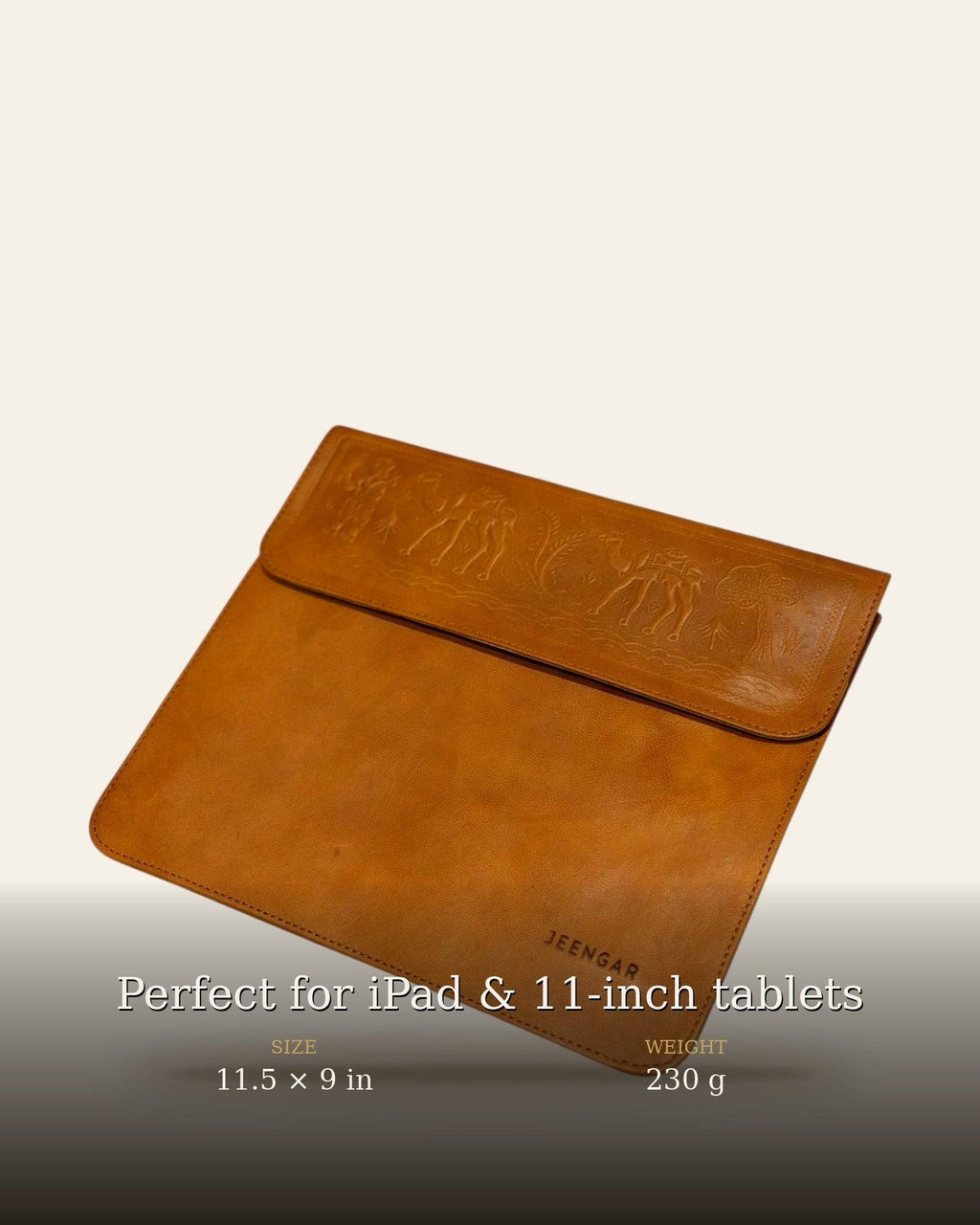 The Barmer Tech Sleeve (11-inch) — dimensions 11.5 × 9 in, 230 g