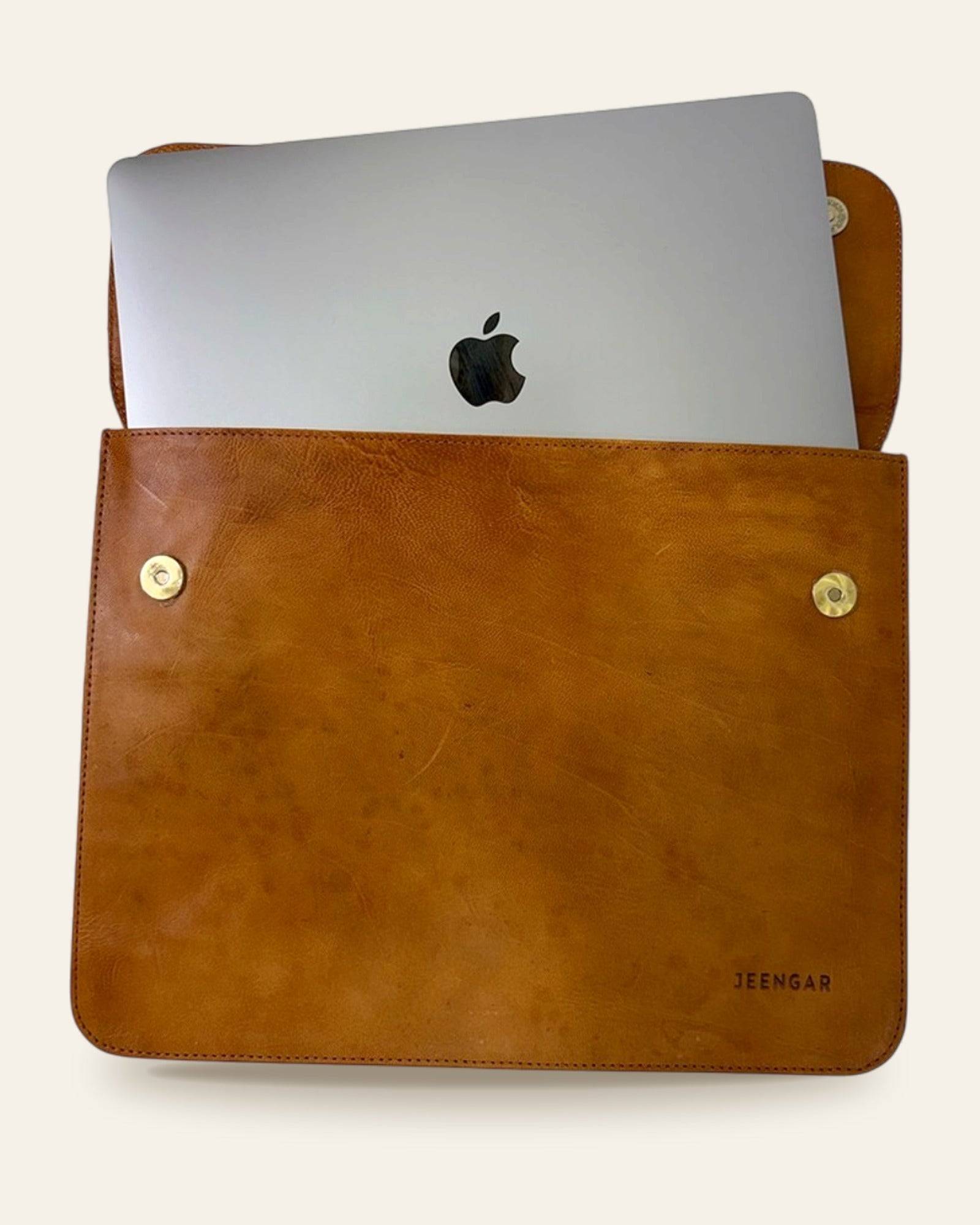 The Barmer Tech Sleeve holding a 13-inch MacBook