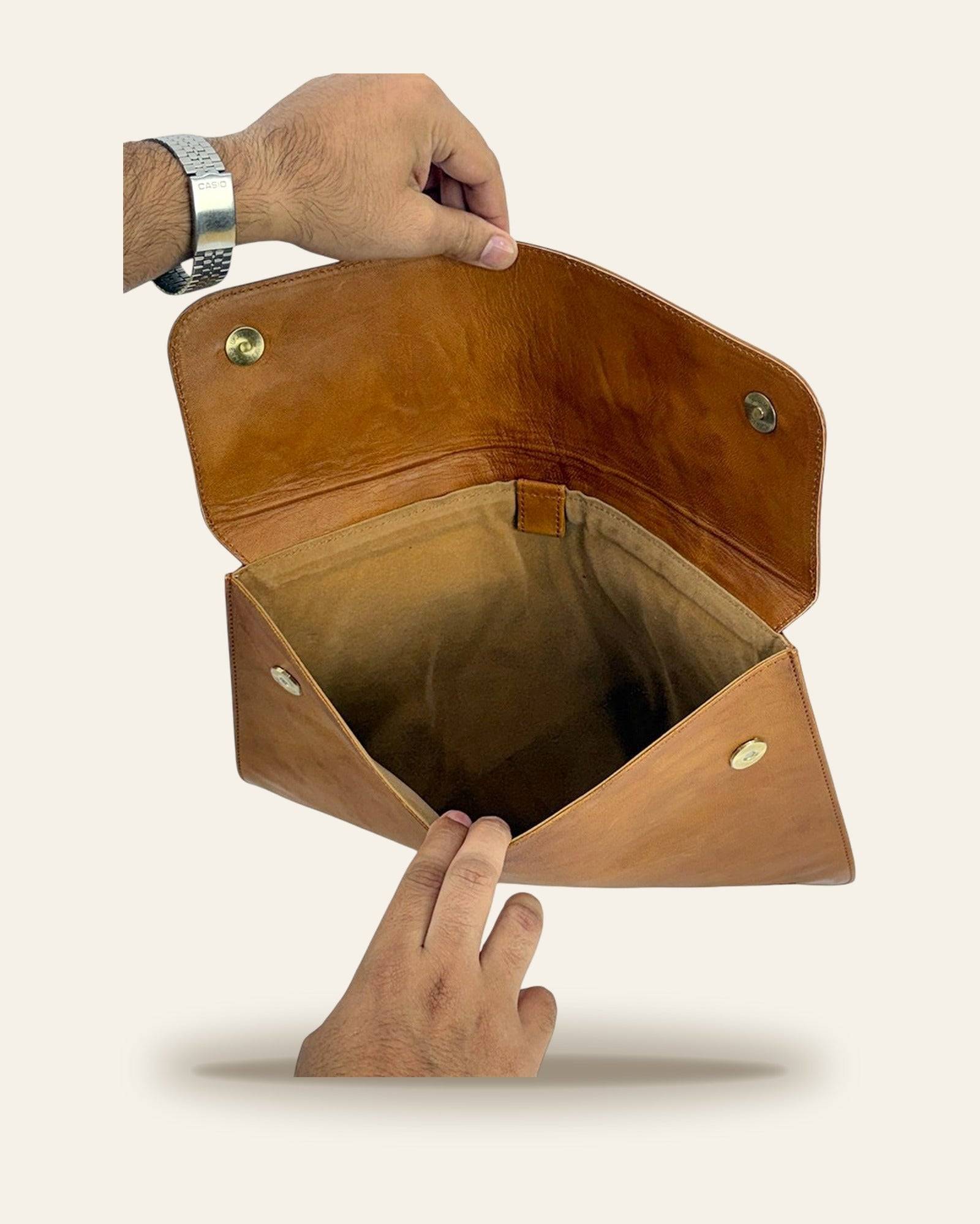 The Barmer Tech Sleeve — open interior with hidden magnetic snaps