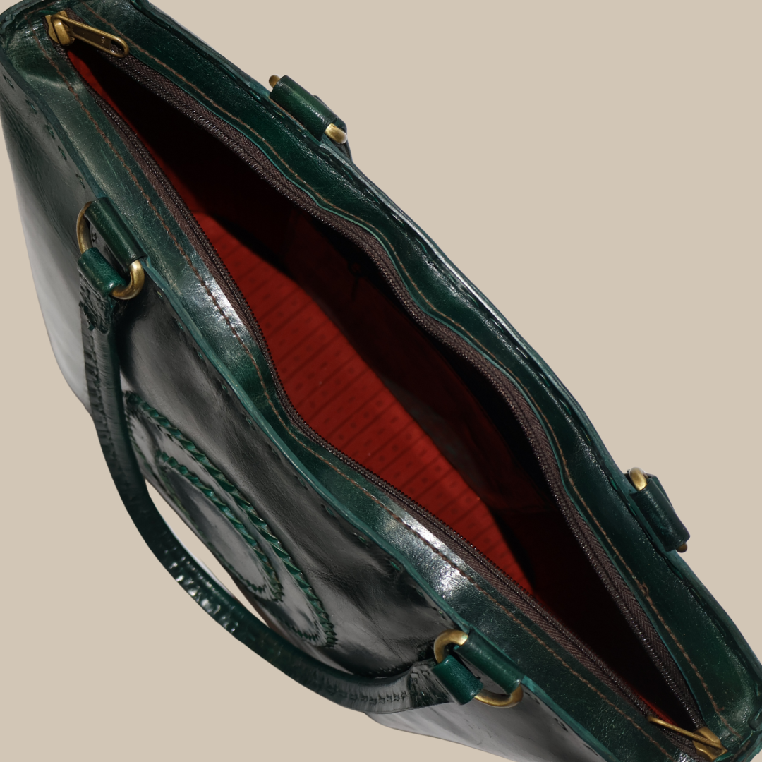 The Rambagh Tote - A genuine leather tote bag for women by Jeengar